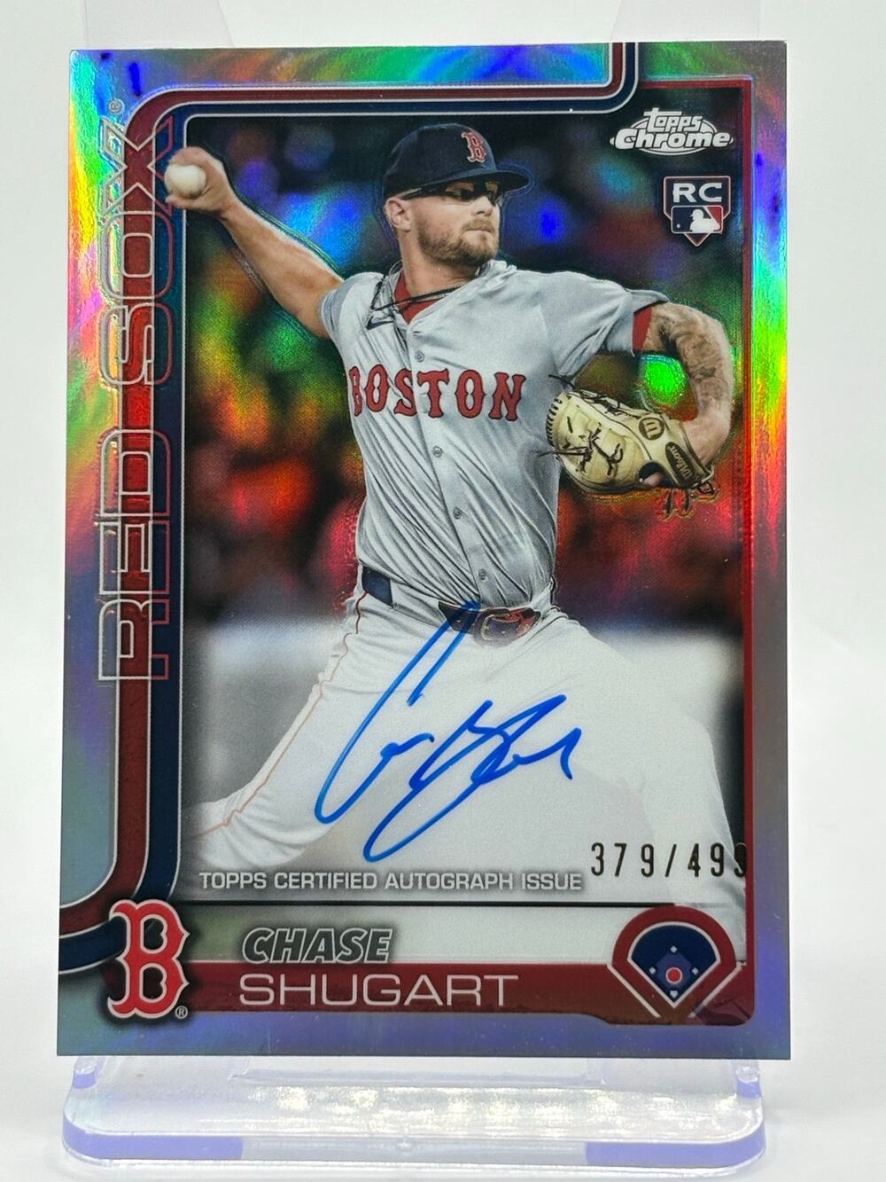 2025 Topps Chrome Chase Shugart Rookie Refractor Auto 379/499 Boston Red Sox RC
